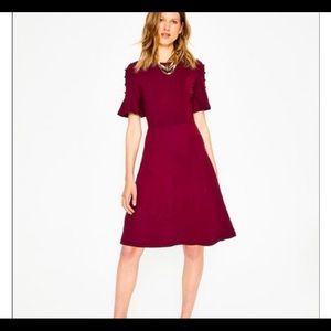 Boden Alexis Jersey Knot Dress Maroon Red Sz 6R
